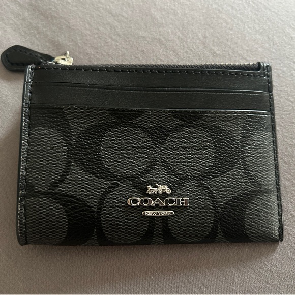 Coach Signature Black Card Wallet unisex - Picture 1 of 4